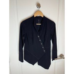 Porto San Francisco Size 1 Small S Black Button Front Asymmetric Jacket EXC